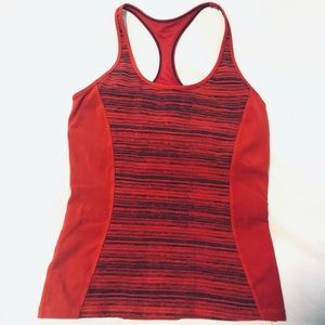 Calvin Klein Small Performance sports tank with Built in Bra Red/Black Racerback